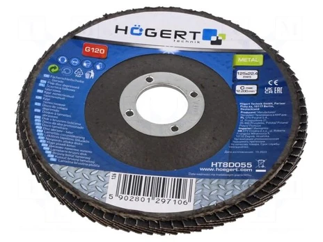 Flap grinding wheels | Ø: 125mm | Øhole: 22.4mm | Granularity: 120