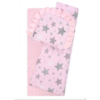 Bedding set to Strolley - 634 - MINKY / COTTON PRINT - PINK
