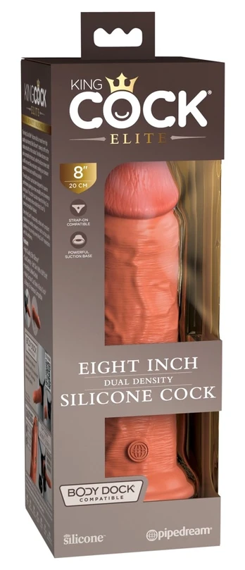KING COCK ELITE - REALISTIC SILICONE DILDO 20.3 CM CARAMEL