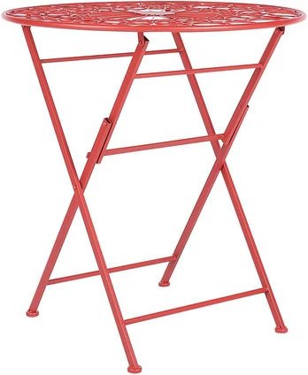 Beliani Staliukas sodo metalowy ø 70 cm raudonas SCARIO