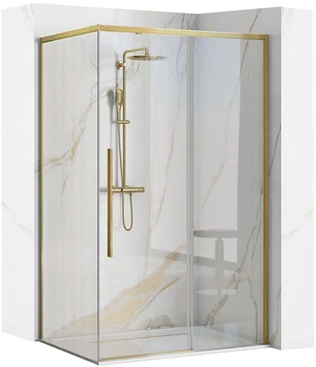 Dušo kabina Rea Solar, Brushed Gold, 120x90 cm