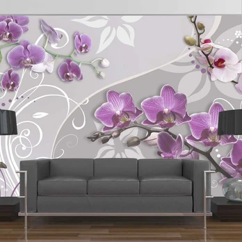 Artgeist Fototapetas - Flight of violetinė orchids