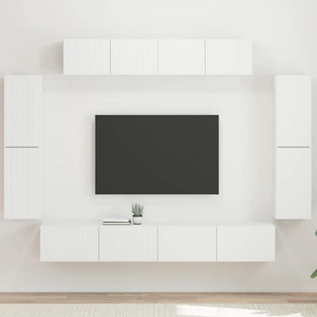 Televizoriaus spintelė 8 pcs Balta