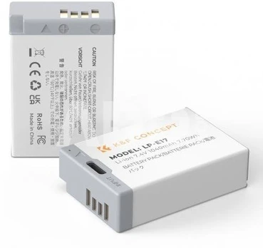 K&F Concept K&F Canon LP-E17 2x battery 1040mAh Capacity with Type-C Fast Charging
