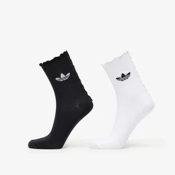 adidas Ruffle Socks 2-Pack White/ Black - Dydis L (JD5623 Kojinės)
