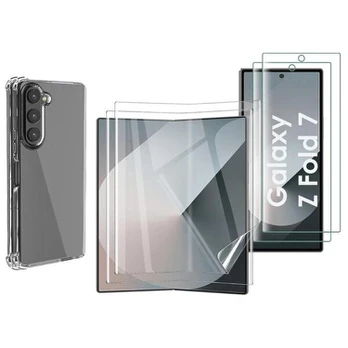 „Antishock dėklas Samsung Galaxy Z FOLD 7 ir Phonillico® plastikinės ekranų apsaugos“