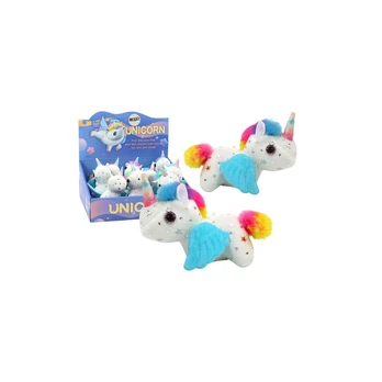 Lean Unicorn Plush Pull-On Jumping Horse, Baltas