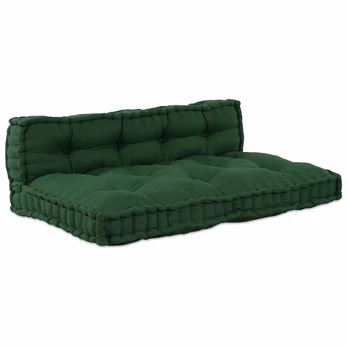 Modulinis Pavimo Sofa 2 pcs Žalia 120 x 80 x 38 cm audinys