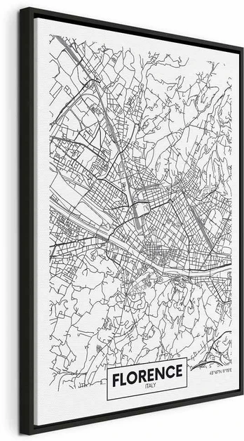 Artgeist Paveikslas - Florence Map (1 Part) Vertical