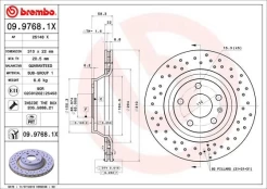 Stabdžių diskas BREMBO 09.9768.1X kaina
