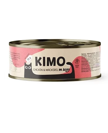 Kimo Chicken - Mackerel Jelly konservai katėms drebučiuose, 70 g