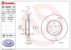 BREMBO 09.B355.11 Brake Disc kaina