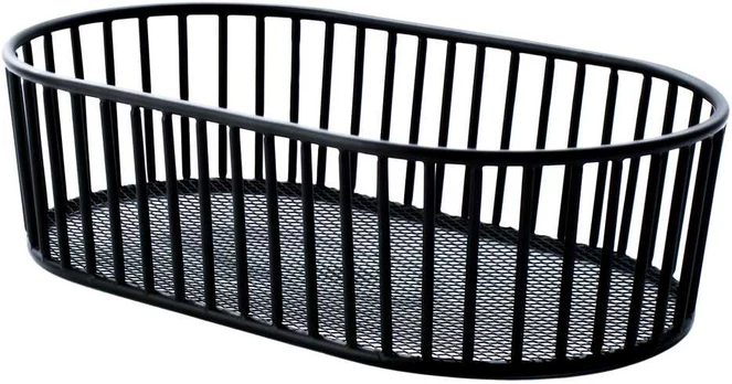 Oval basket, 28x16 cm, juodas