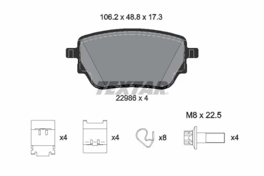 TEXTAR 2298601 Brake pad set