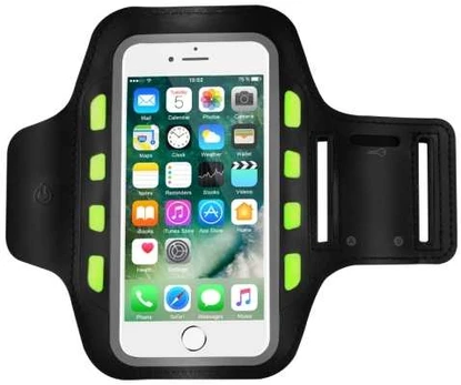 Dėklas Sinox løbearmbånd med LED lys til smartphone. Sort