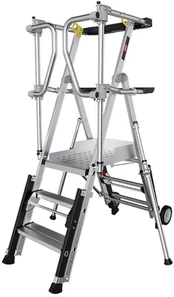 Kopėčios su apsaugine tvorele ALTREX RolGuard, 3/4 pakopų kaina
