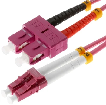 Helos LWL Patchkabel LC/SC Duplex 50/125µm OM4 erikaviolett 20,0m