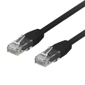 Kabelis DELTACO TP-603S U/UTP Cat6 patch,0.3m,250MHz,LSZH,juodas kaina