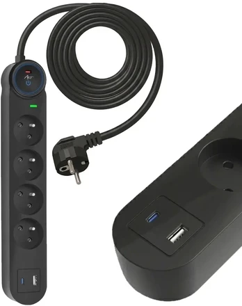ART FU915 4 gniazda-16A-USB A+C-3.4A