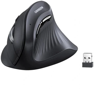 Ugreen pelė UGREEN MU008 BT 2.4G vertikali pelė (juoda)