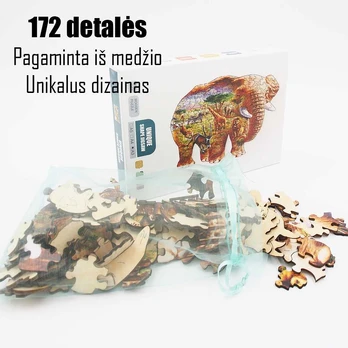 Storegd Medinė Dėlionė "Dramblys"