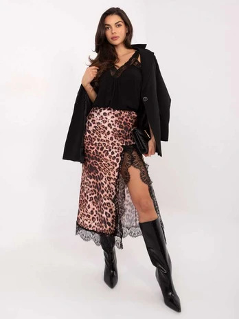 Italy Moda Spódnica-MI-SD-G9143.65-smėlio spalva