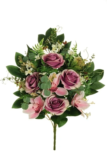 Artificial bouquet. rose. pink col.. 56 cm