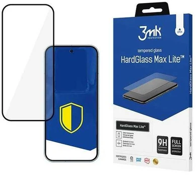 3MK HardGlass Max Lite Google Pixel 9 Pro juoda/juodas, Fullscreen Glass Lite