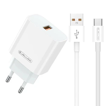 Kelioninis įkroviklis Jellico AK-165, USB Type C/USB Type A, 100 cm, balta, 22.5 W