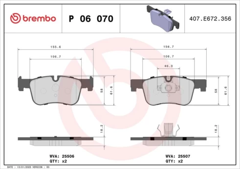 Brake pads - tuning Xtra P 06 070X front