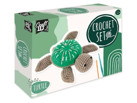 Craft ID - Crochet kit Turtle, 14,5x4x16 cm - (K-CR1706/GE)