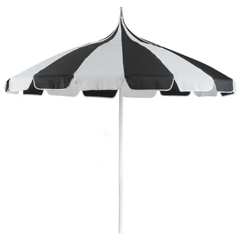 Beliani Parasol sodo ⌀ 245 cm juoda-balta MINOA