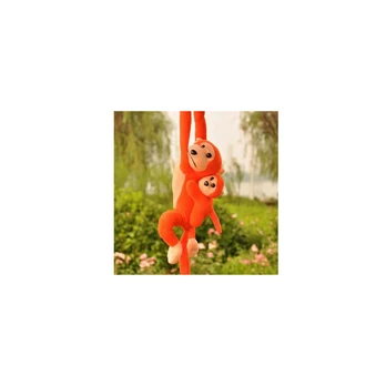 Lean Toys Mascot Plush Monkey with Baby, Oranžinis 90 cm