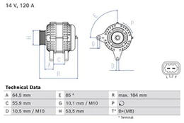 BOSCH 0 986 087 120 Kintamosios srovės generatorius