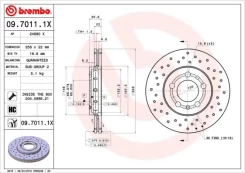 Stabdžių diskas BREMBO 09.7011.1X kaina