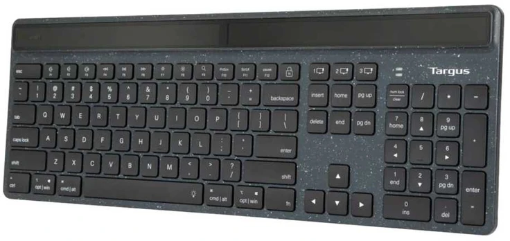 Klaviatūra Targus EcoSmart, Full-size (100%), Bluetooth, QWERTY, LED, Juodas