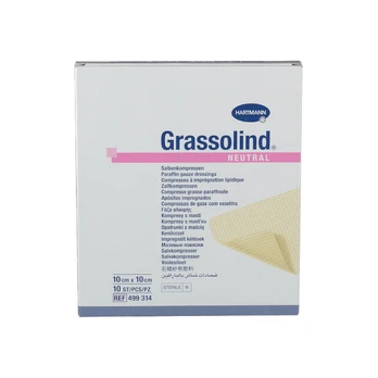Grassolind neutral sterilus tinklelinis tvarstis, 10 x 10 cm, N1