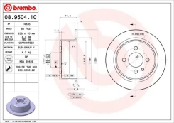 Stabdžių diskas BREMBO 08.9504.10 kaina