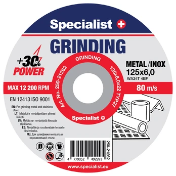SPECIALIST+ šlifavimo diskas GRINDING, 125x6x22 mm