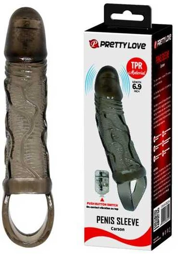 LYBAILE Penis extended Sleeve, On-contact vibration on top Juodas