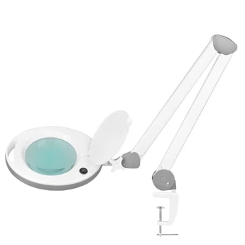 Kosmetologinė LED lempa su lupa 5D 8W ELEGANCE WHITE