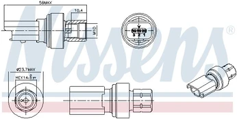 Slėgio jungiklis, oro kondicionavimas NISSENS 301136