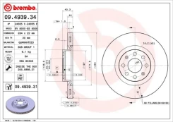 Stabdžių diskas BREMBO 09.4939.31 kaina