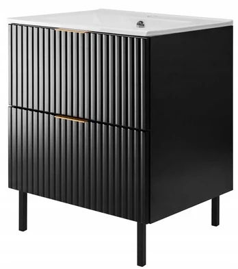 Praustuvės spintelė, stovinti, juoda FLOW 60 cm