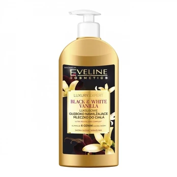 EVELINE BLACK & WHITE VANILLA kūno losjonas, 350 ml