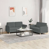 Sofa Sofos komplektas su pagalvėlėmis, 2 dalių, pilkas, audinys kaina