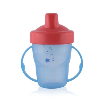 Puodelis su rankenomis Lorelli mėlynas, 12+ mėn, 210 ml