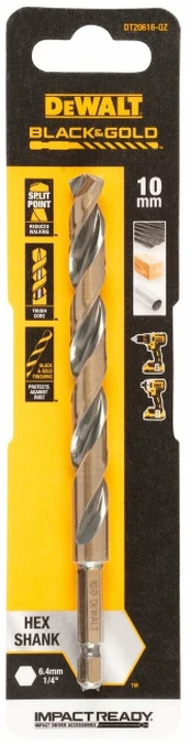 Grąžtas metalui HEX 1/4, 10,0 mm, DeWALT