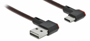 KABELIS USB-C(M)->USB-A(M) 2.0 2M KAMPINIS PRAWO JUODA DELOCK