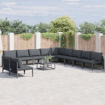 Sodo Sofų Rinkinys 12 pcs Antracito Plienas